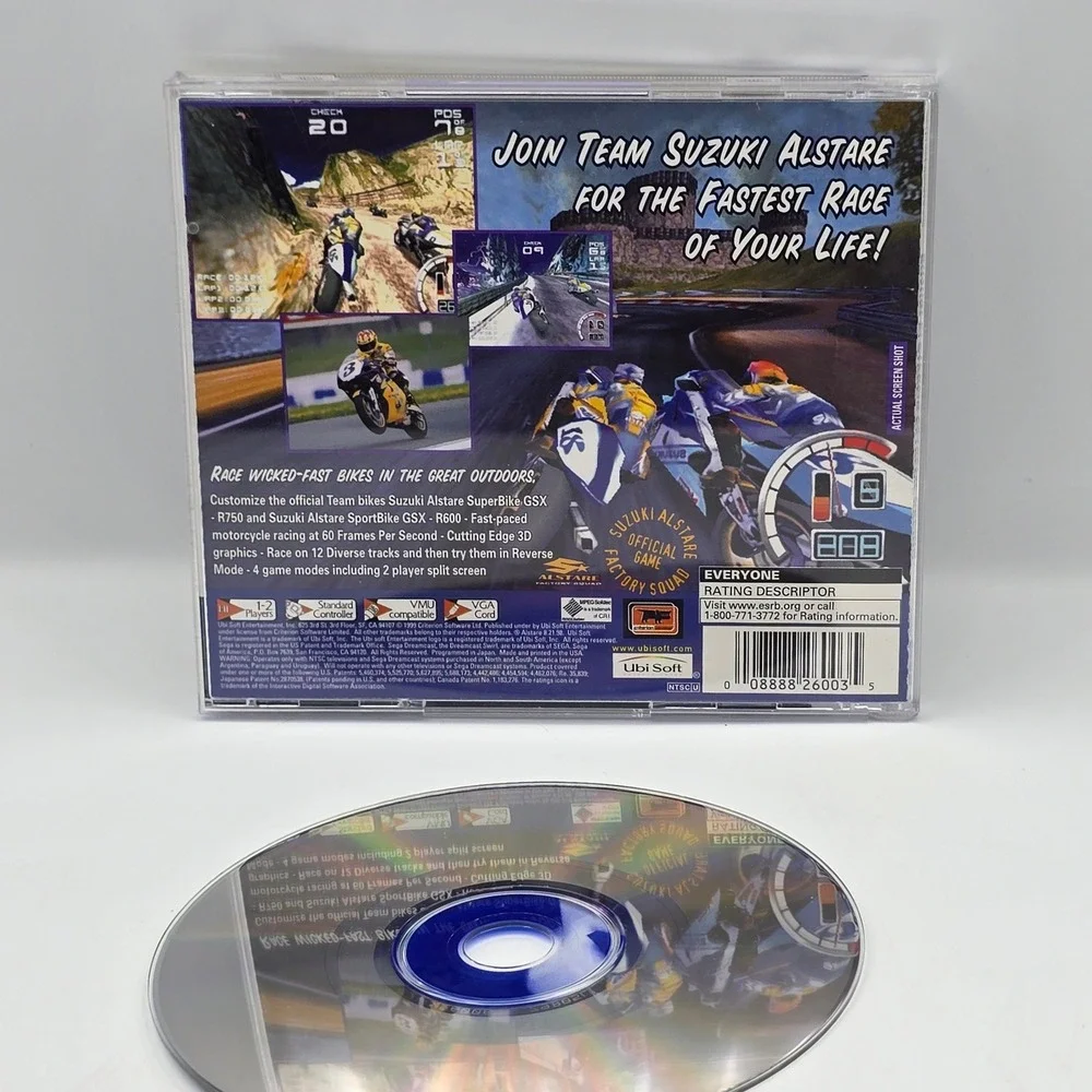 Suzuki Alstare Extreme Racing‎ Sega Dreamcast Video Game Ubi Soft T-17703N